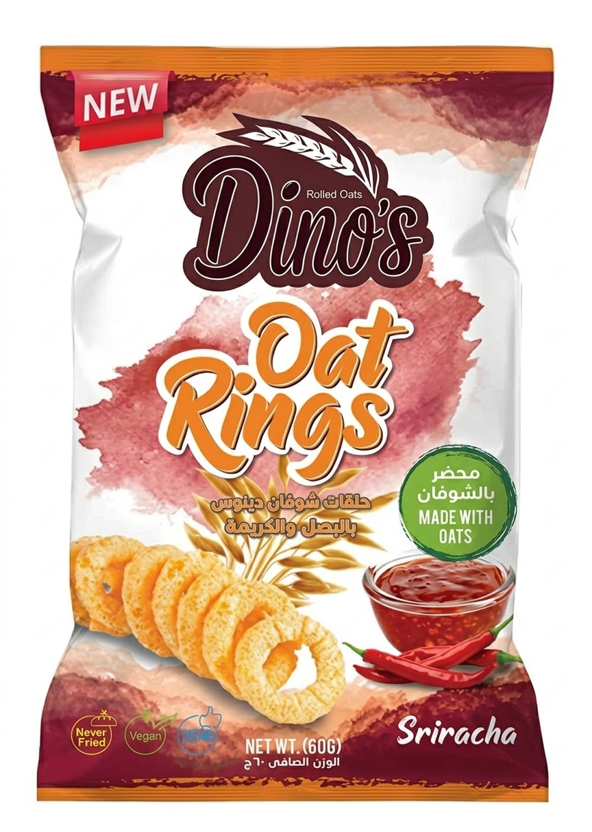 Sriracha Oat Rings — Savoury Oat Snacks